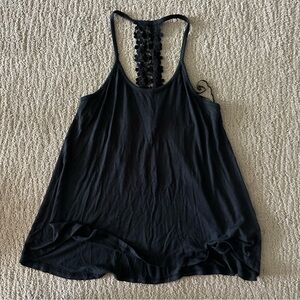 Black Tank Top with Lace Back